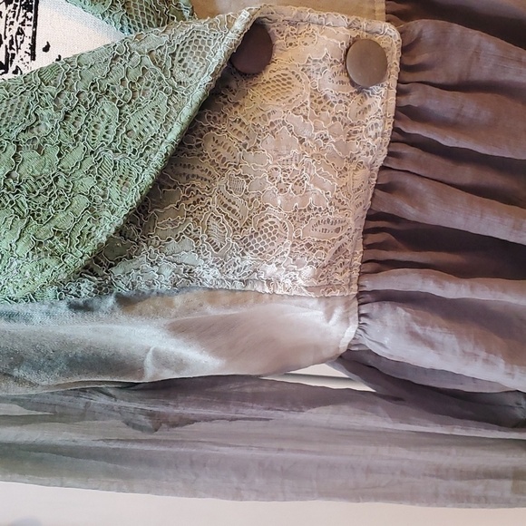 Vandana- Women's Flowy fairy grunge Boho Earthy Ombre Gray Green Sz.Large - Picture 11 of 13